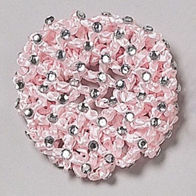 Dasha Rhinestone Knit Bun Cover Pink - DanceSupplies.com