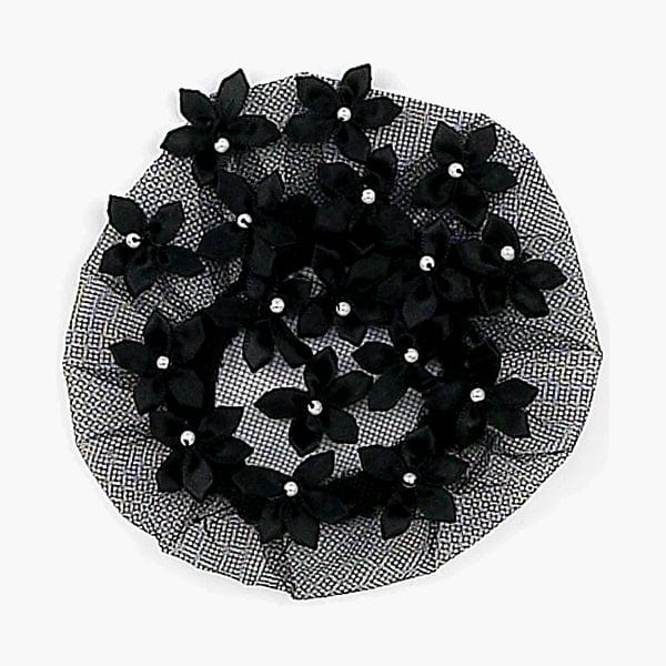 Dasha Star Flower Bun Cover Black - DanceSupplies.com
