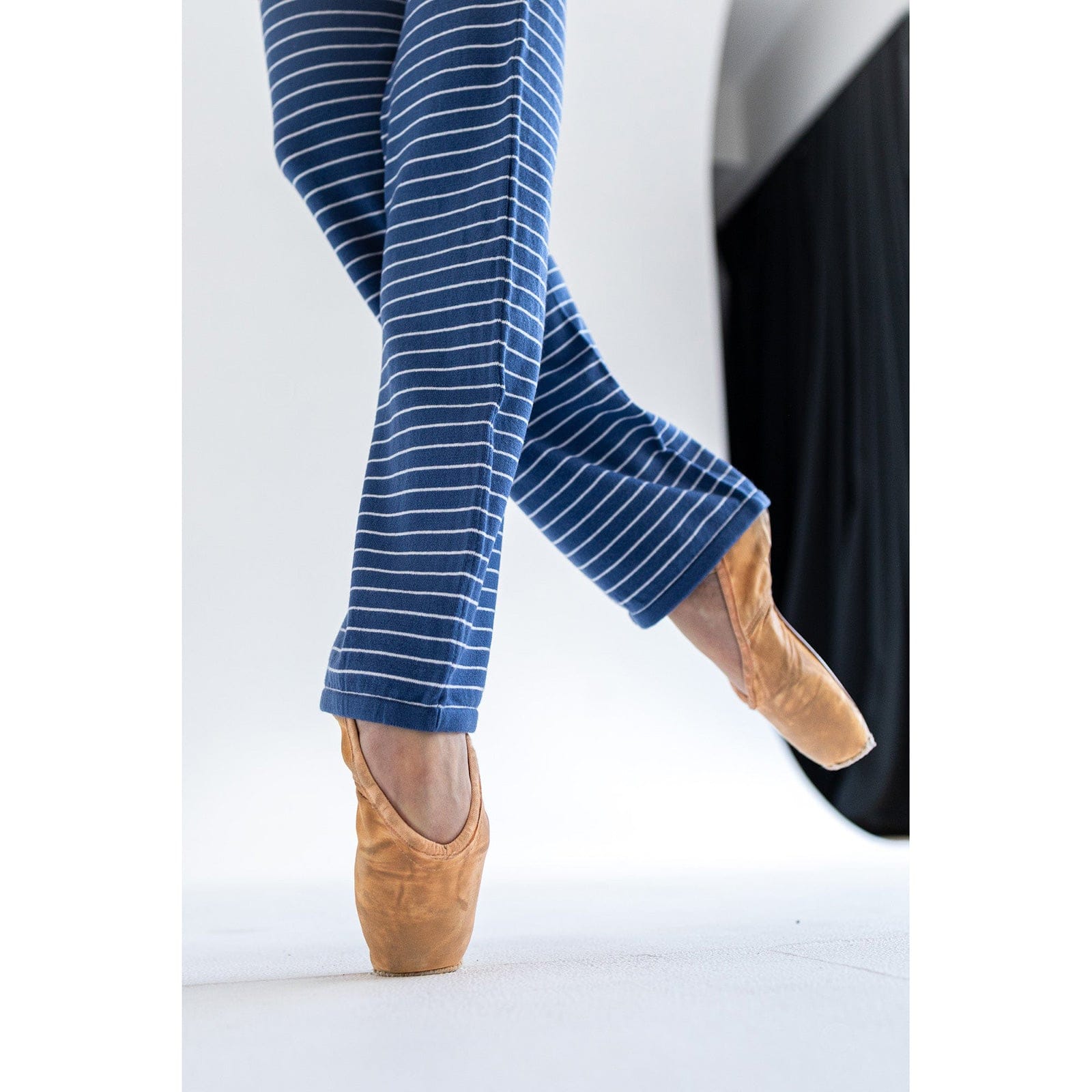 Barre Trash Long Legwarmers Adult XS-S Striped Navy - DanceSupplies.com