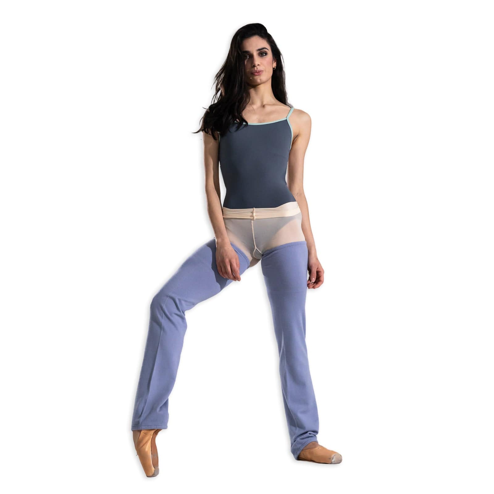 Barre Trash Long Legwarmers Adult XS-S Blue Fog - DanceSupplies.com