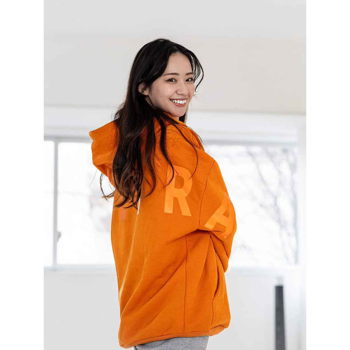Barre Trash Oversized Hoodie Adult S Sunset Orange - DanceSupplies.com