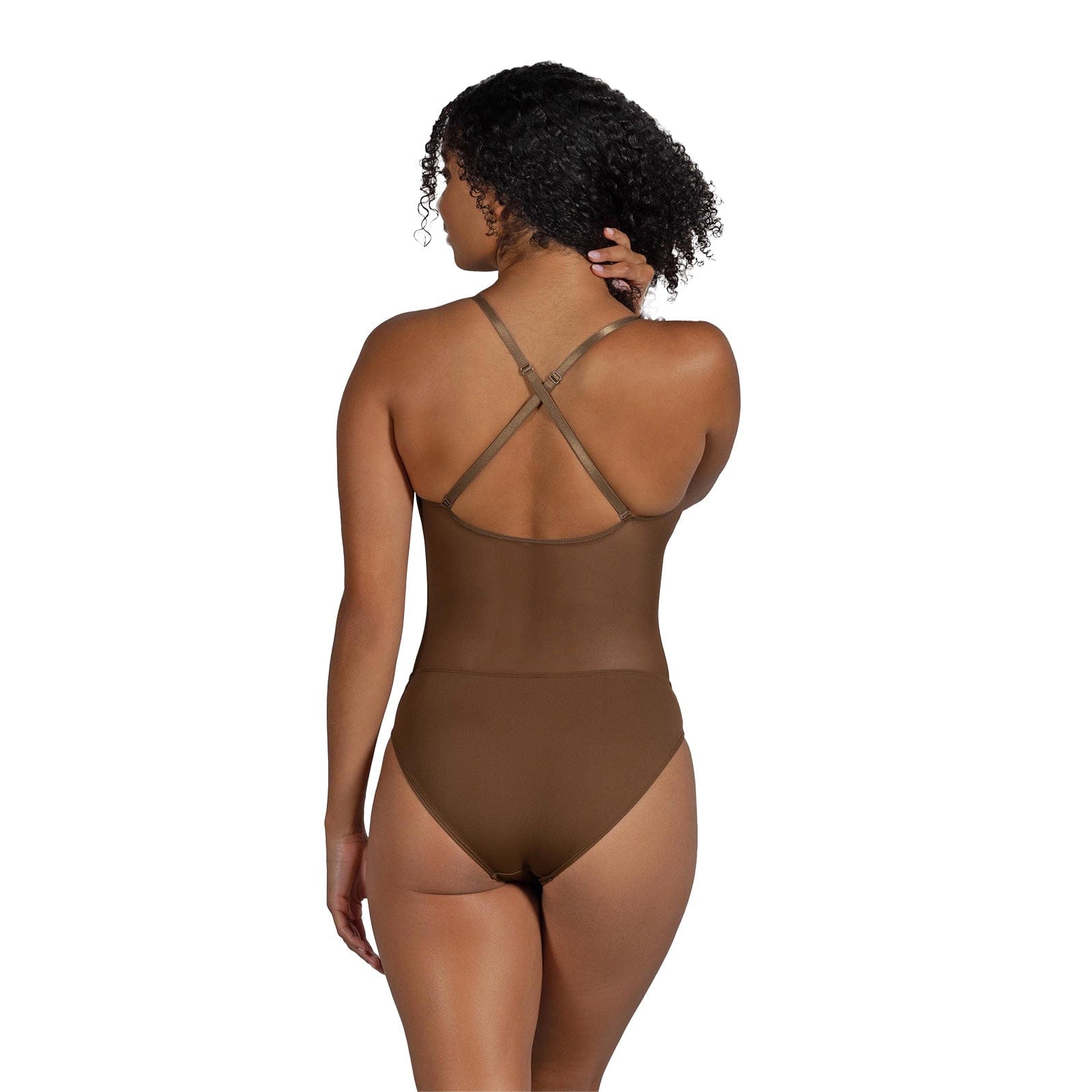 Bloch Ladies Cordelia Mesh Panel Pinch Front Bodysuit - DanceSupplies.com