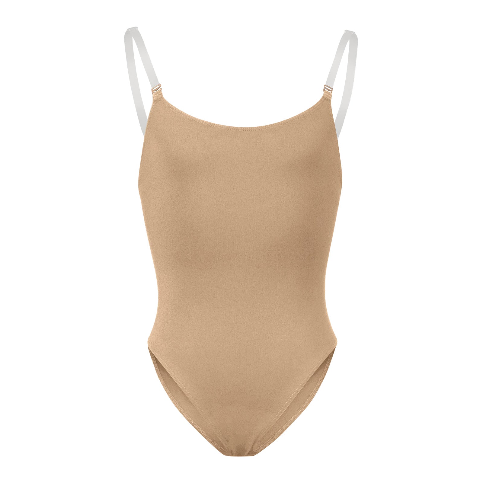 Bloch Girls Auva Adjustable Strap Bodysuit Child 4-6 Tan - DanceSupplies.com