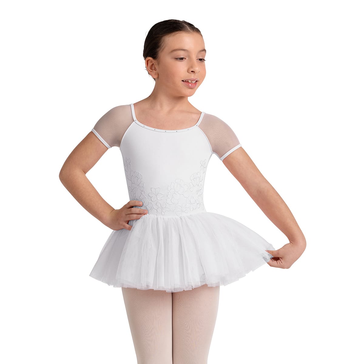 Bloch Girls Lucy Floral Tutu Dress Child 2-4 White - DanceSupplies.com
