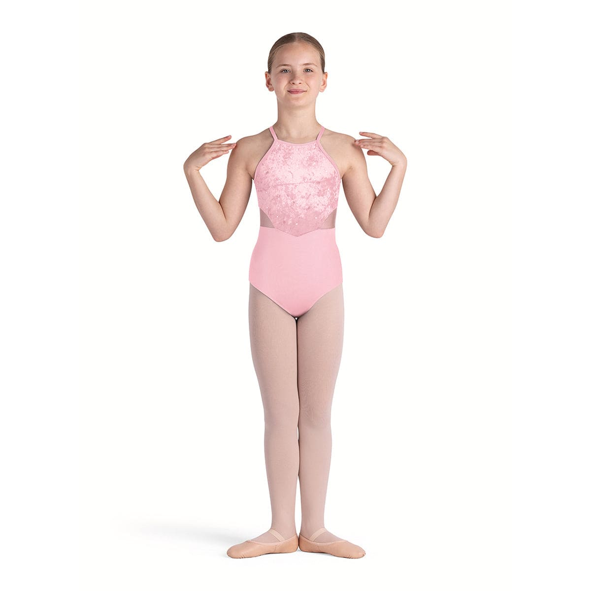 Bloch Girls Rosie Halterneck Leotard Child 4-6 Candy Pink - DanceSupplies.com