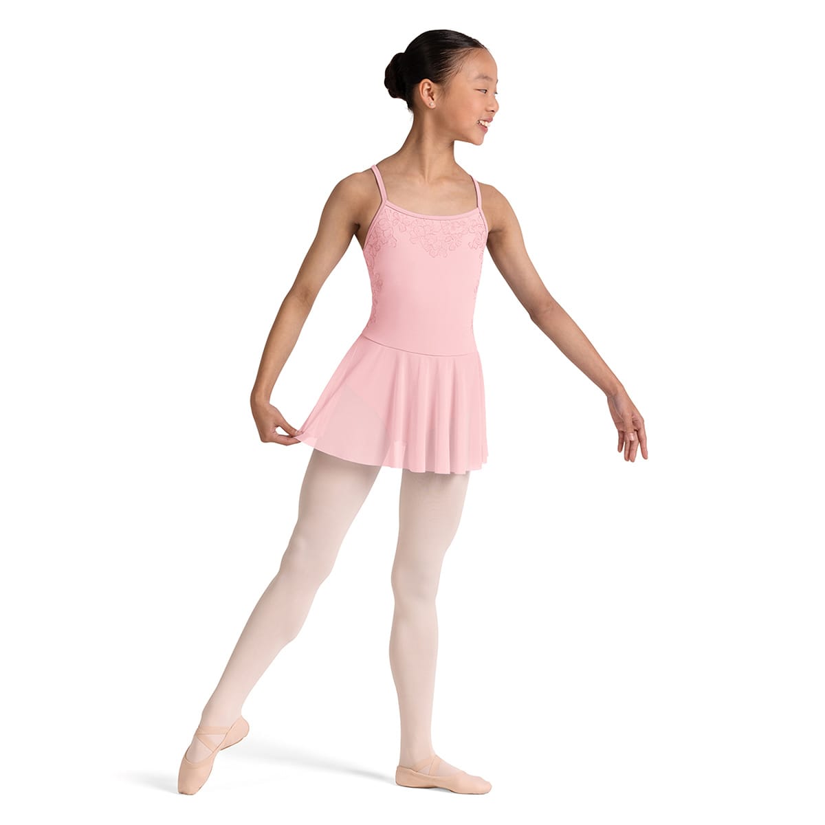 Bloch Girls Jesse Floral Skirted Leotard Child 2-4 Candy Pink - DanceSupplies.com