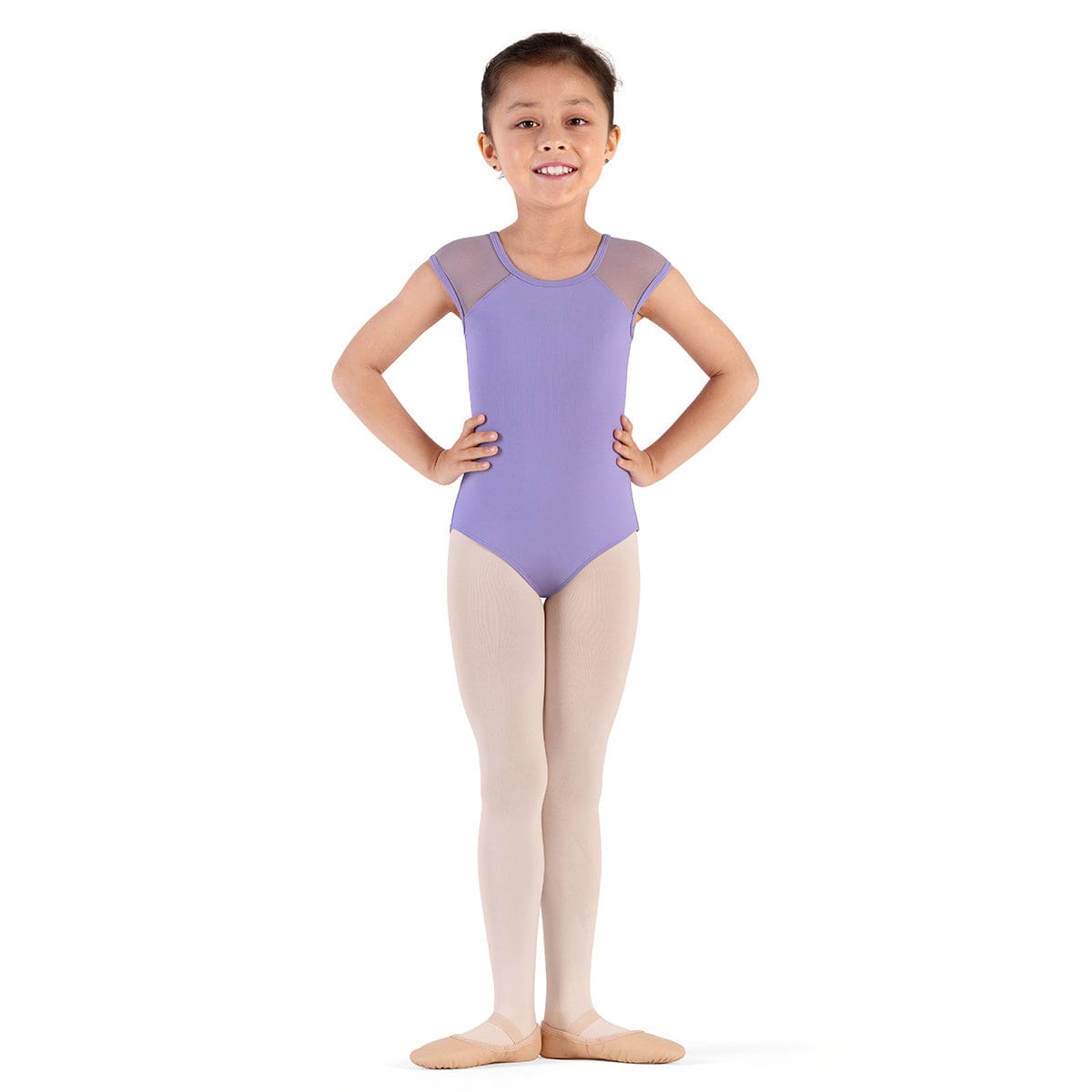 Bloch Child Rafie Mesh Back Leotard Child 4-6 Lilac - DanceSupplies.com