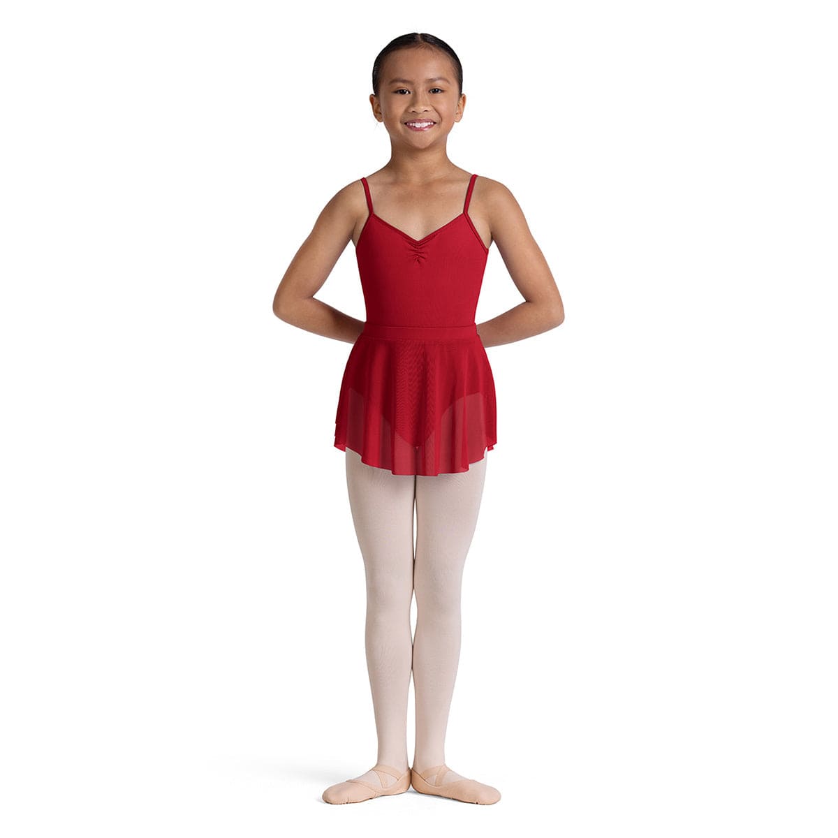 Bloch Child's Viola Mesh Skirt Child XS/S Red - DanceSupplies.com