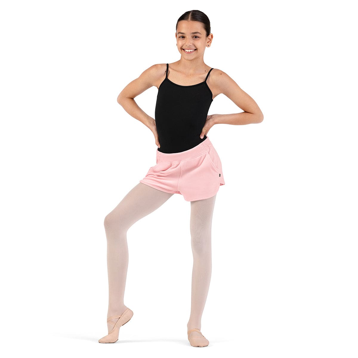 Bloch Girls Kelly Velvet Shorts Child 10 Candy Pink - DanceSupplies.com