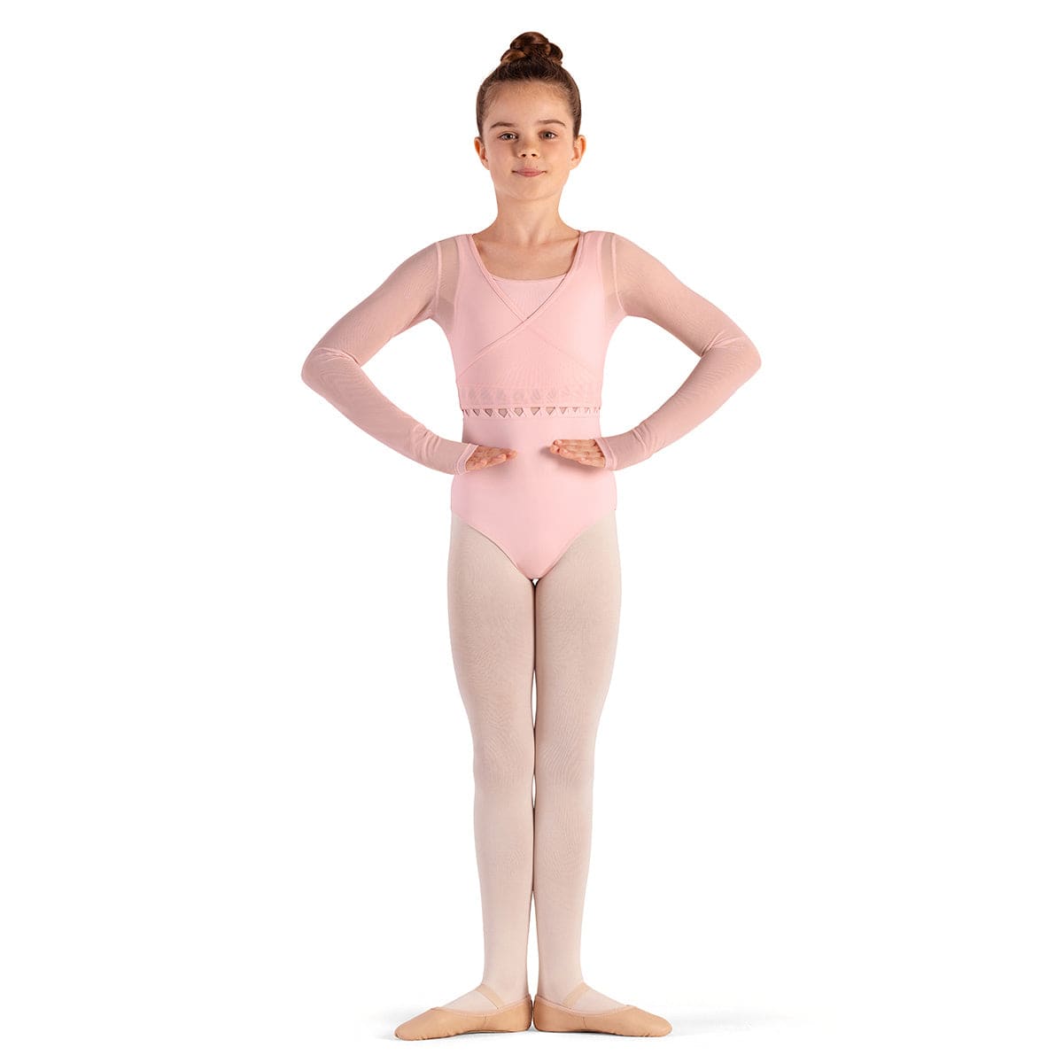 Bloch Child Henny Mesh Wrap Top Child 6X-7 Candy Pink - DanceSupplies.com
