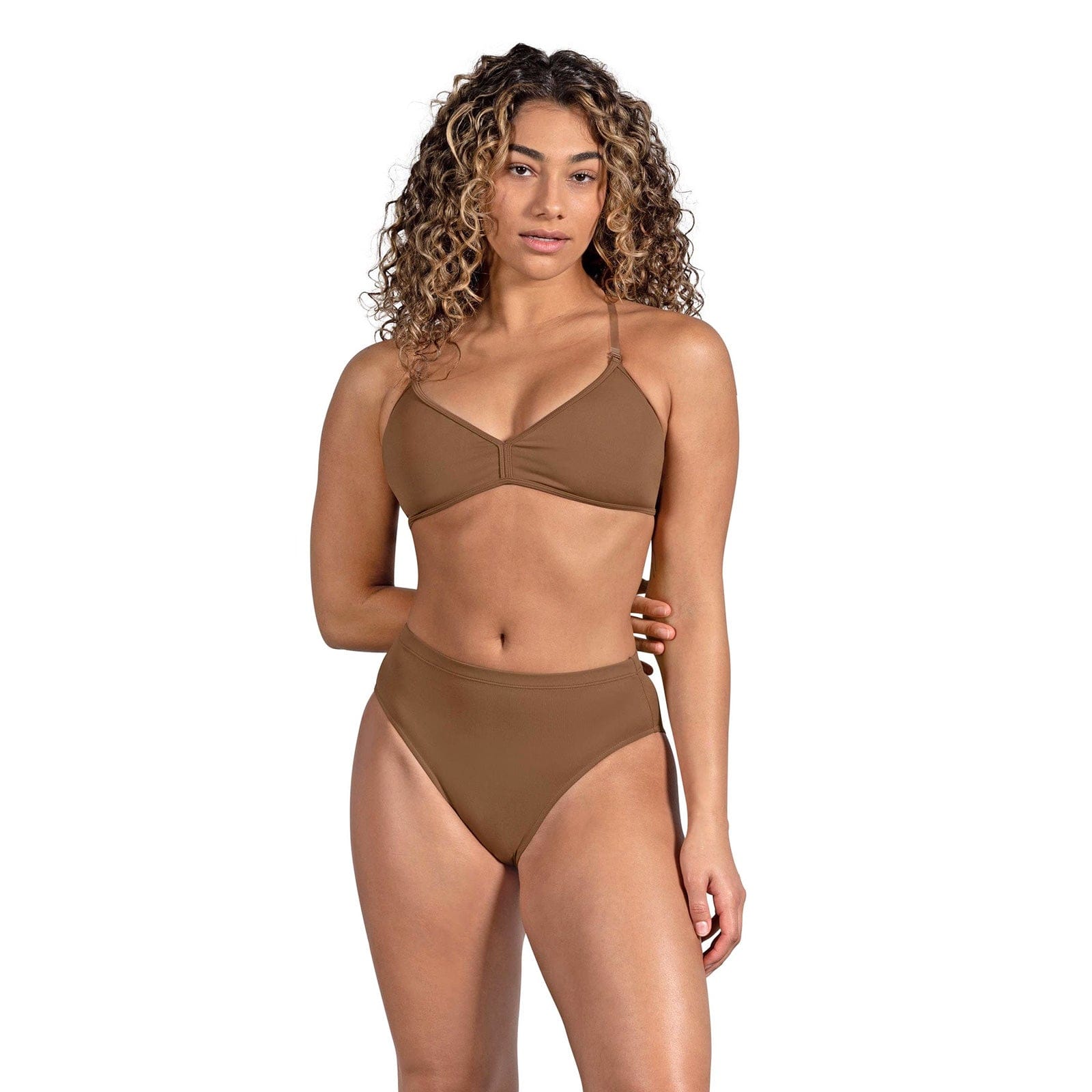 Bloch Ladies Aquila High Waist Brief Adult P Almond - DanceSupplies.com