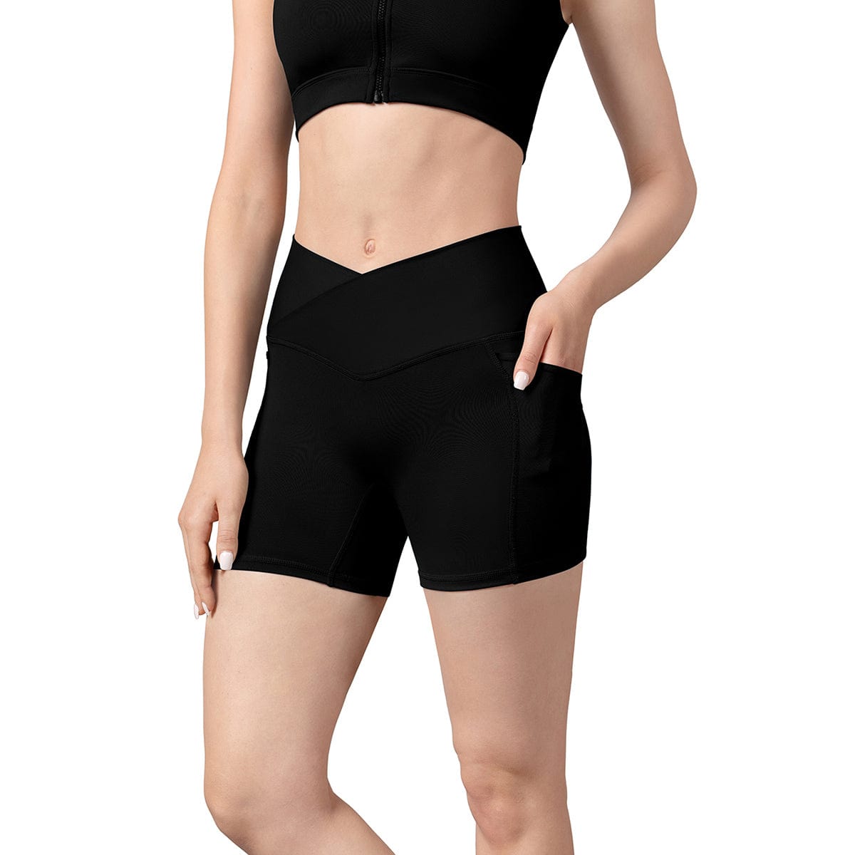 Bloch Adult Harrieta V Front Shorts Adult P Black - DanceSupplies.com