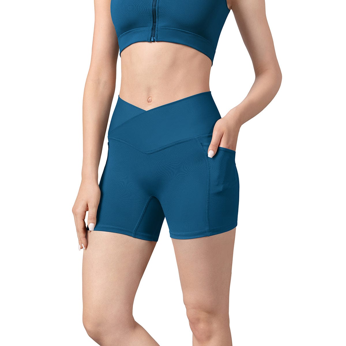 Bloch Adult Harrieta V Front Shorts Adult P Peacock - DanceSupplies.com