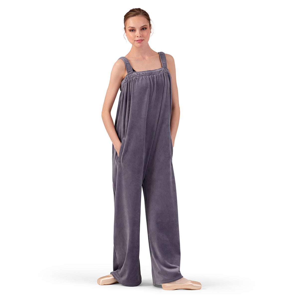 Bloch Ladies Isabella Velvet Jumpsuit Adult P Dusty Lavender - DanceSupplies.com