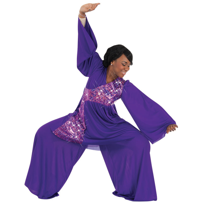 Body Wrappers Stained Glass Asymmetrical Bell Sleeve Tunic   - DanceSupplies.com