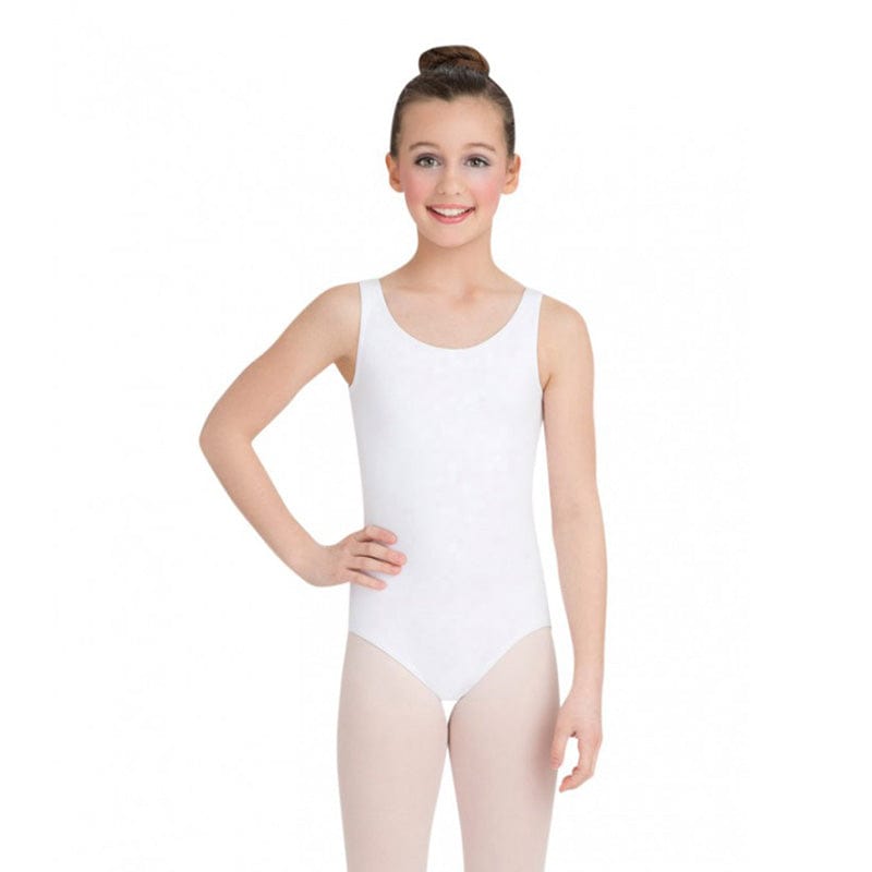 Capezio Child's High-Neck Tank Leotard Toddler White - DanceSupplies.com