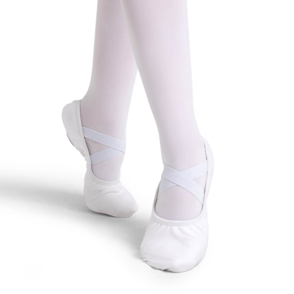 Capezio Child's Hanami Stretch Canvas Ballet Slippers - White   - DanceSupplies.com