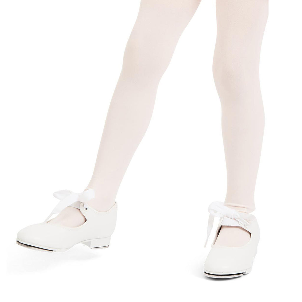 Capezio Child's Shuffle Tap Tap Shoes - White Toddler 5.5 Medium White- DanceSupplies.com