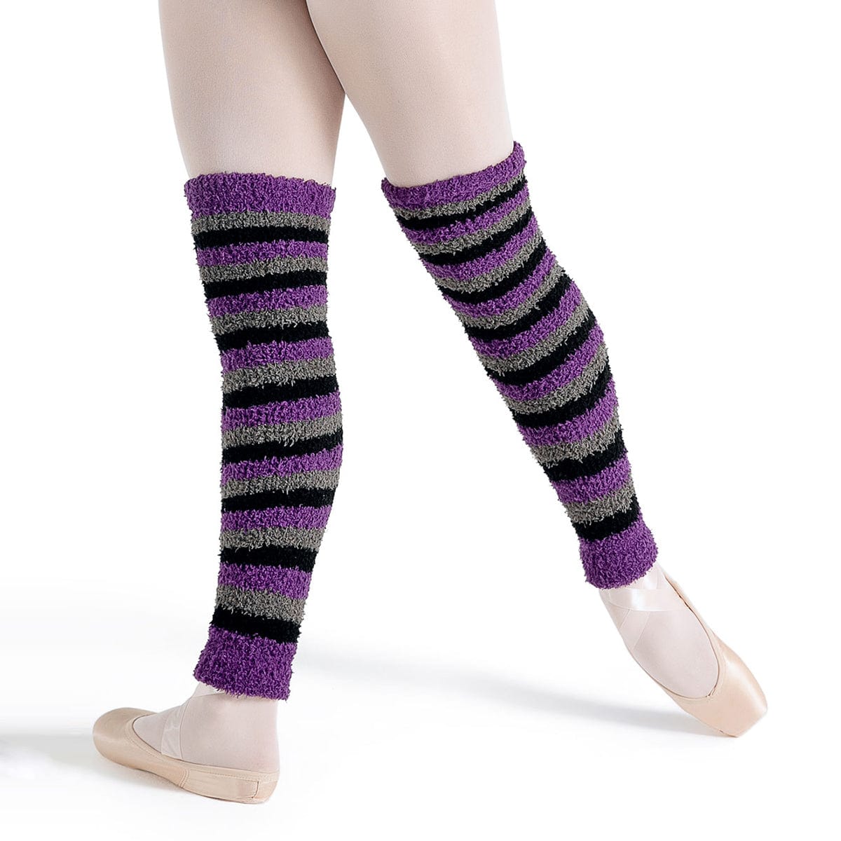 Capezio 24" Striped Pamper Legwarmers Plum Stripes - DanceSupplies.com