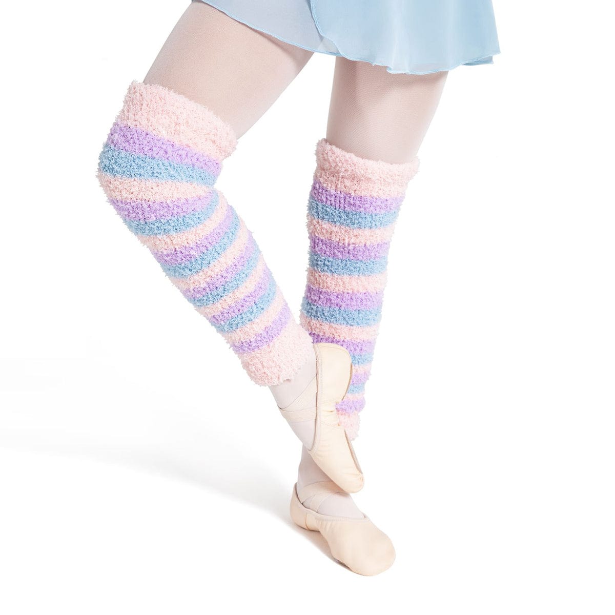 Capezio 24" Striped Pamper Legwarmers Pink Stripes - DanceSupplies.com
