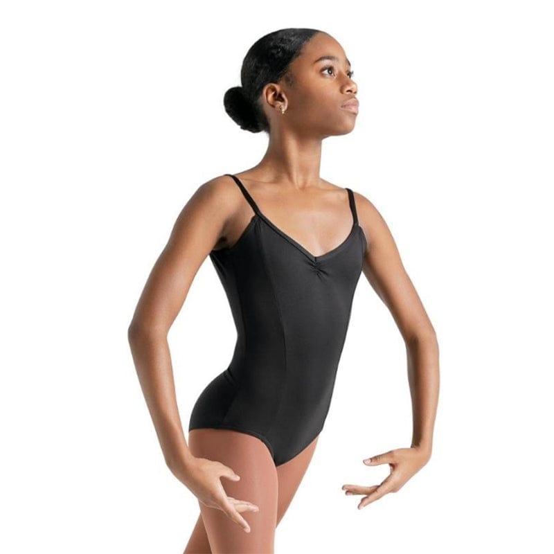 Capezio Adult Studio Collection V Neck Camisole Leotard Adult XS Black - DanceSupplies.com