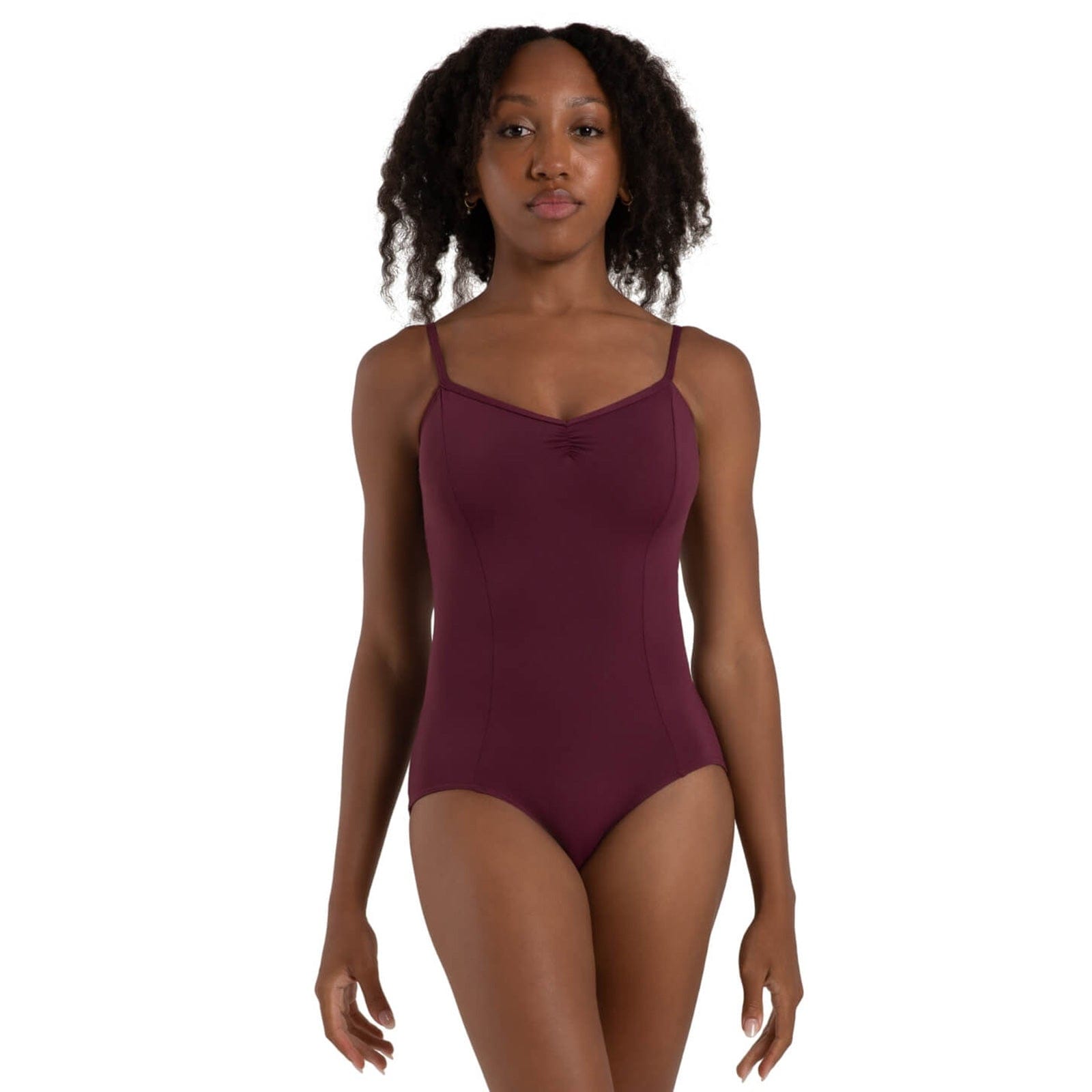 Capezio Adult Dual Pinch Camisole Leotard Adult XS Burgundy - DanceSupplies.com
