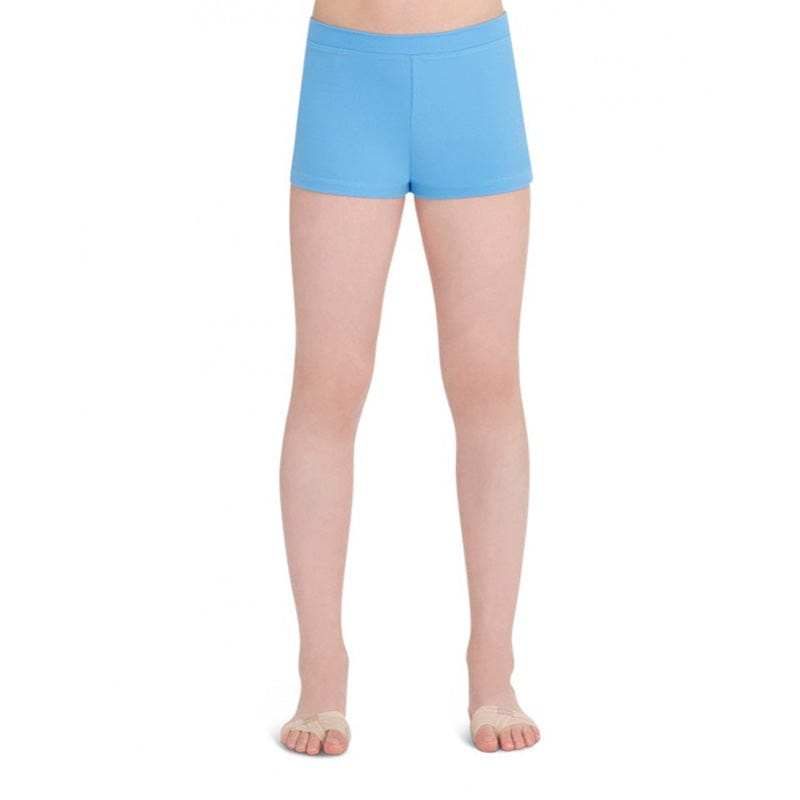 Capezio Child's Low Rise Shorts Child S Columbia Blue - DanceSupplies.com
