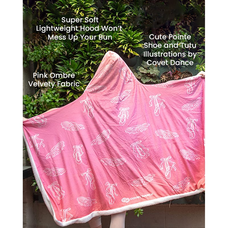 Covet Pointe Shoes and Tutus Hooded Blanket - DanceSupplies.com