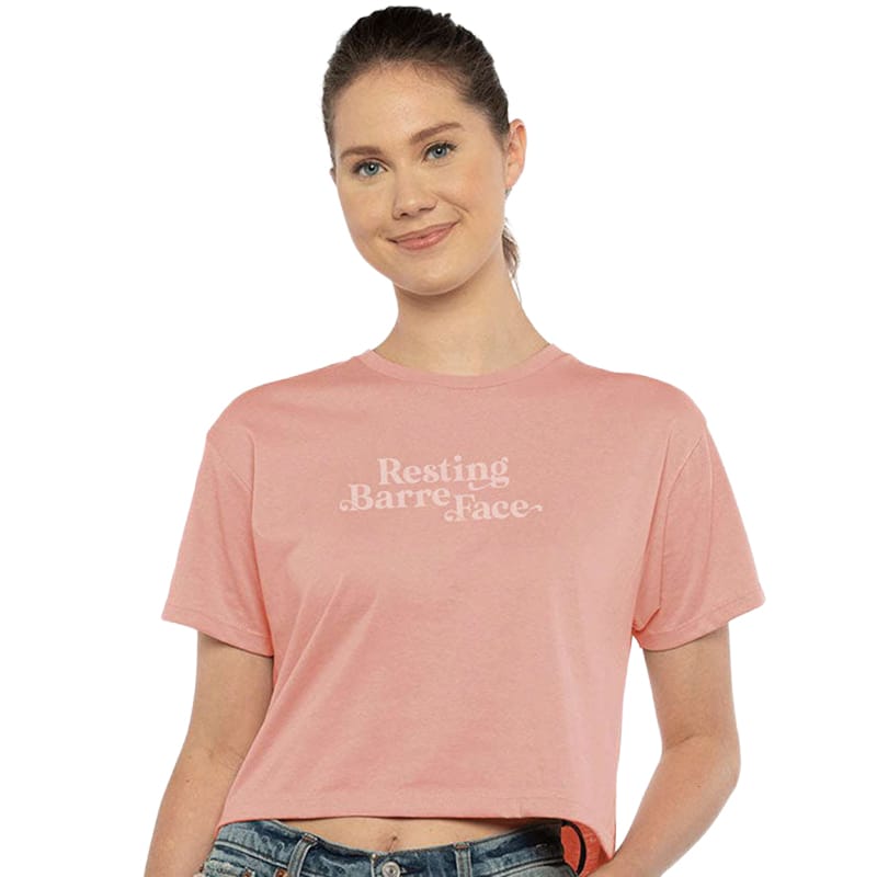 Covet Resting Barre Face Tee Adult XS Peach - DanceSupplies.com