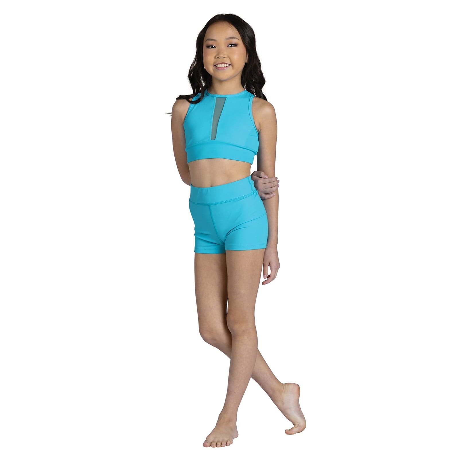 Danznmotion Child Rue Top Child 6X-7 Blue Lagoon - DanceSupplies.com