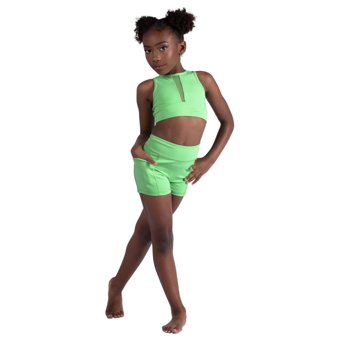 Danznmotion Child Rue Top Child 6X-7 Luminous Green - DanceSupplies.com