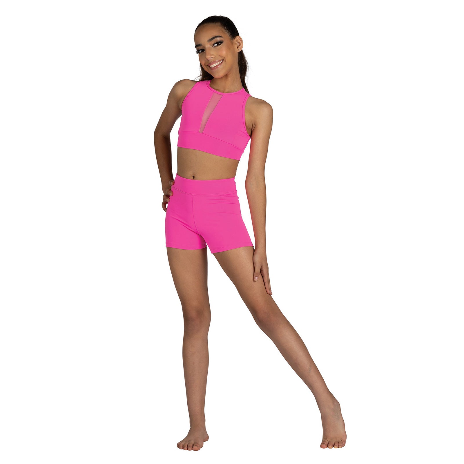 Danznmotion Child Rue Top Child 6X-7 Neon Pink - DanceSupplies.com