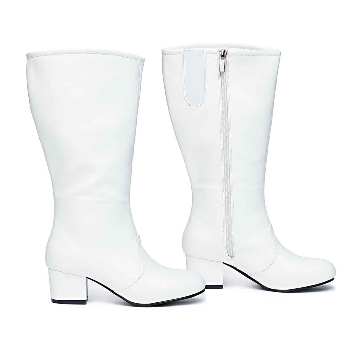 Danznmotion Gotham Dolly Knee-High Majorette Boots Adult 4 Medium White- DanceSupplies.com