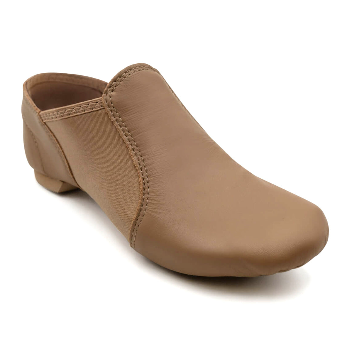 Capezio E-Series Jazz Slip On Jazz Shoes - Caramel Child 10 Medium Caramel- DanceSupplies.com