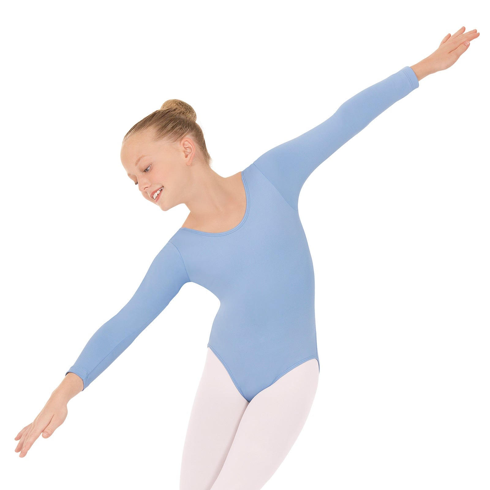 Eurotard Child's Long Sleeve Leotard Child XS Light Blue - DanceSupplies.com