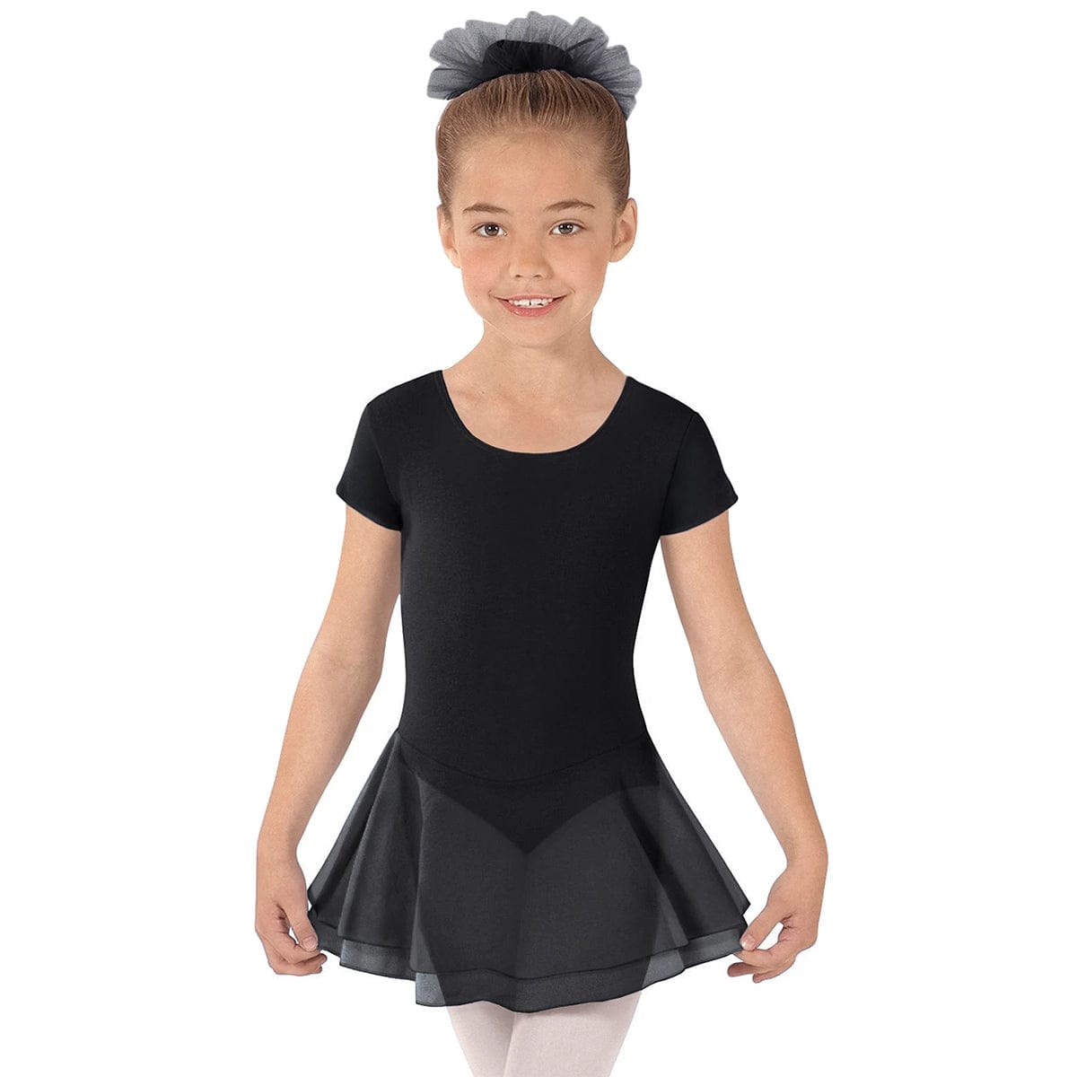 Eurotard Child Short Sleeve Dress Child XS Black - DanceSupplies.com