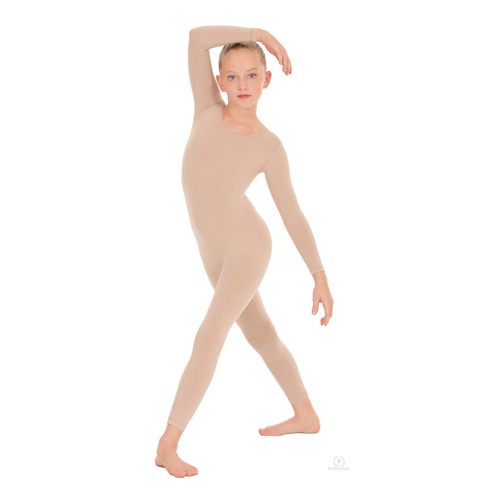 Eurotard Child's Long Sleeve Unitard Child S Nude - DanceSupplies.com