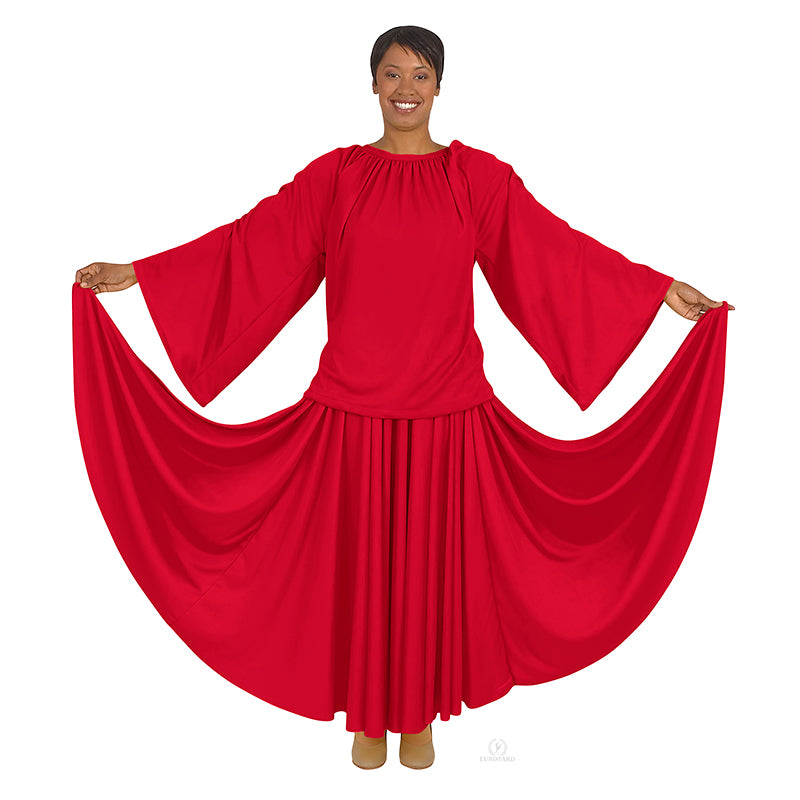 Eurotard Unisex Polyester Angel Sleeve Blouse Adult S Red - DanceSupplies.com