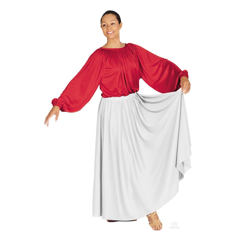 Eurotard Single Panel Circle Skirt Child 25" White - DanceSupplies.com