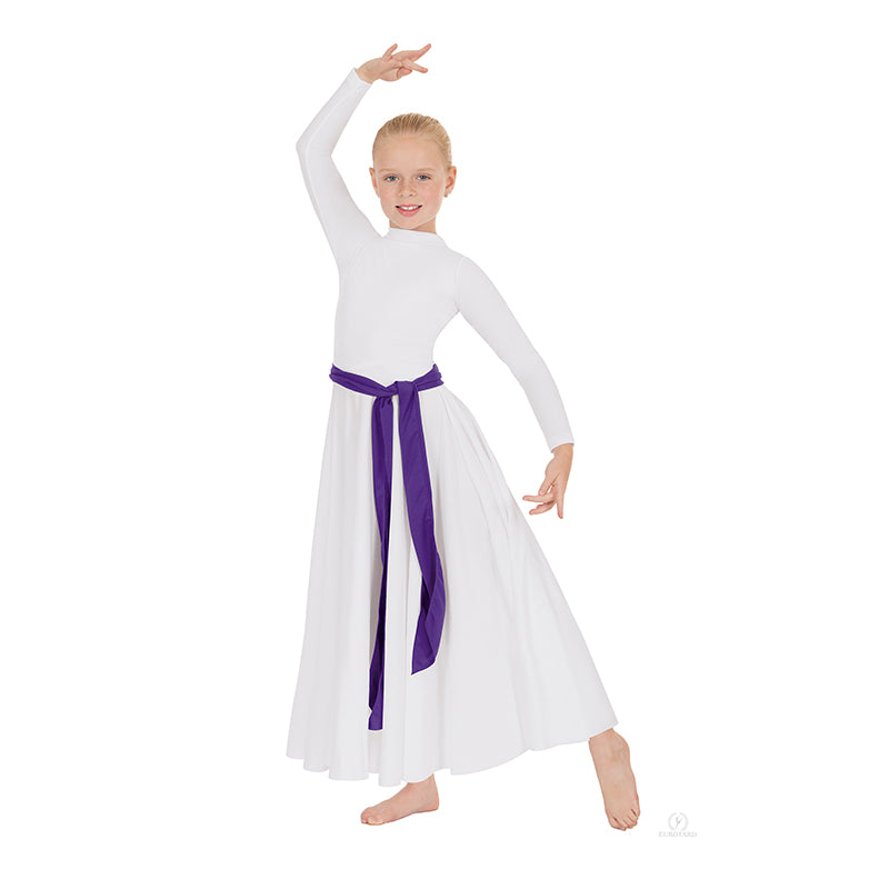 Eurotard High Neck Liturgical Dress Child S White - DanceSupplies.com