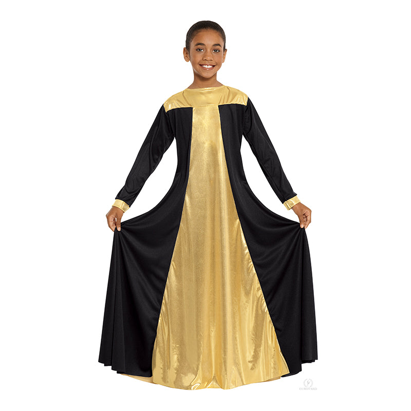 Eurotard Resurrection Dress Child S/M Black/Gold - DanceSupplies.com