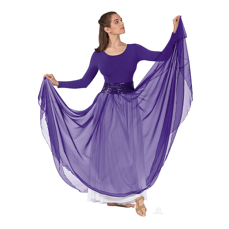 Eurotard Chiffon Overlay Skirt Adult Purple - DanceSupplies.com