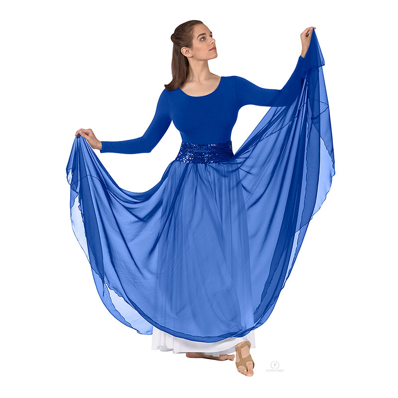 Eurotard Chiffon Overlay Skirt Adult Royal - DanceSupplies.com