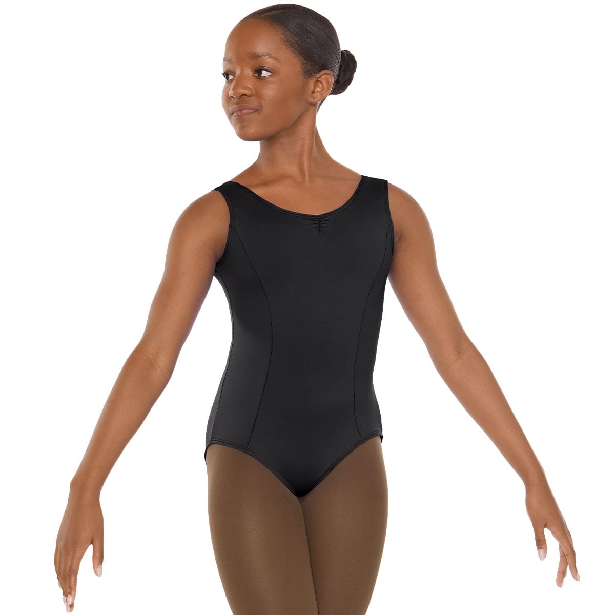 Eurotard Child Microfiber Princess Seam Tank Leotard Child XS Black - DanceSupplies.com