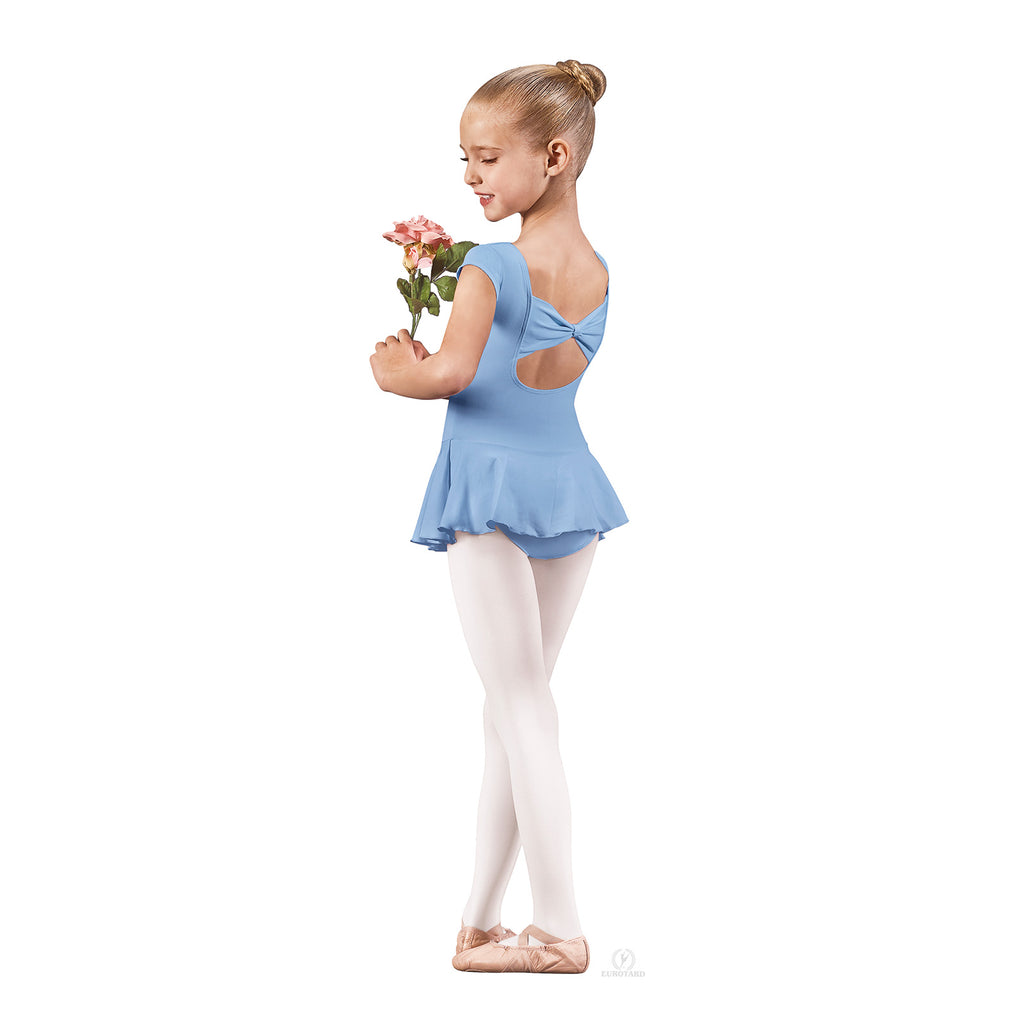 Eurotard Angelica Bow Back Dress Child XS Light Blue - DanceSupplies.com