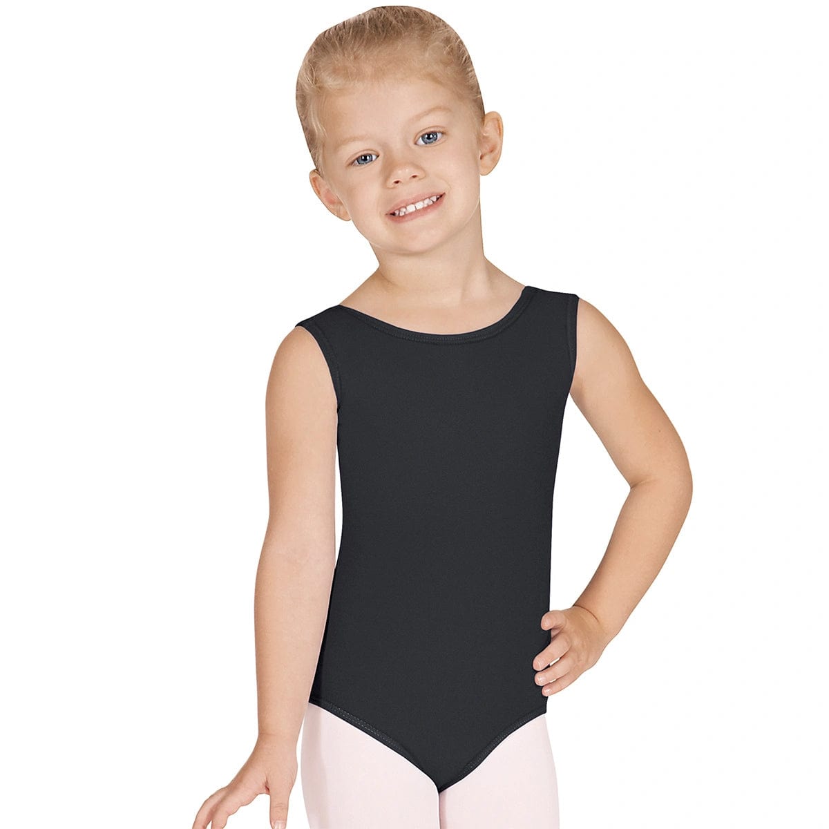 Eurotard Child Microfiber Tank Leotard Child XS Black - DanceSupplies.com
