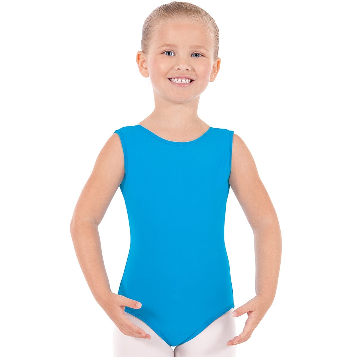 Eurotard Child Microfiber Tank Leotard Child M Turquoise - DanceSupplies.com