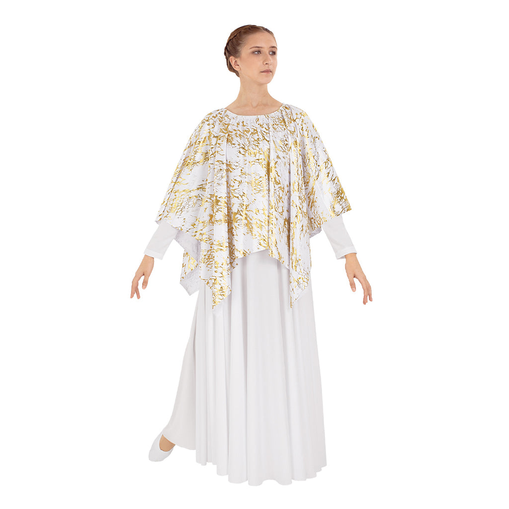 Eurotard High Favor Marbled 3-in-1 Overlay/Skirt Adult White/Gold - DanceSupplies.com