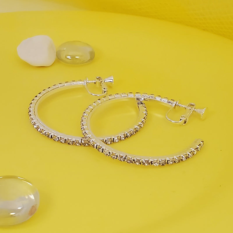 FH2 40mm Rhinestone Hoop Earrings - DanceSupplies.com