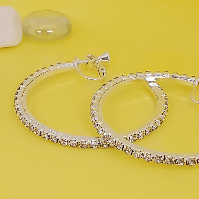 FH2 40mm Rhinestone Hoop Earrings - DanceSupplies.com